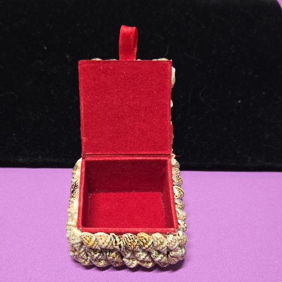 Jewelry - Shell-Embellished Jewelry Box with Red Interior